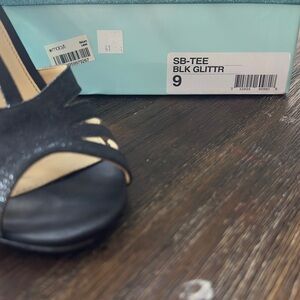 Betsey Johnson Black Glitter Heels